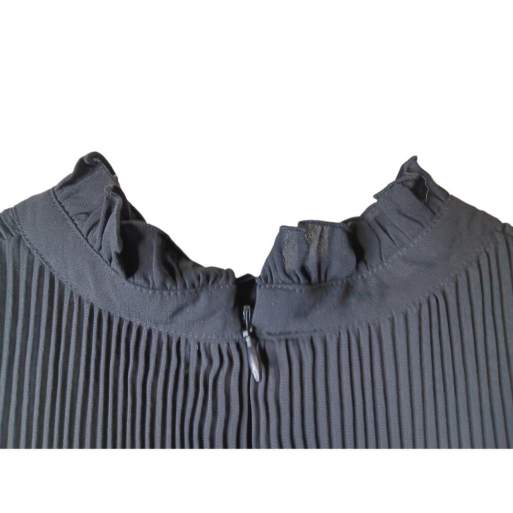 New with Tags Chico’s Black Label Pleated High Neck Dress Size 12 Black Modest - Picture 10 of 15